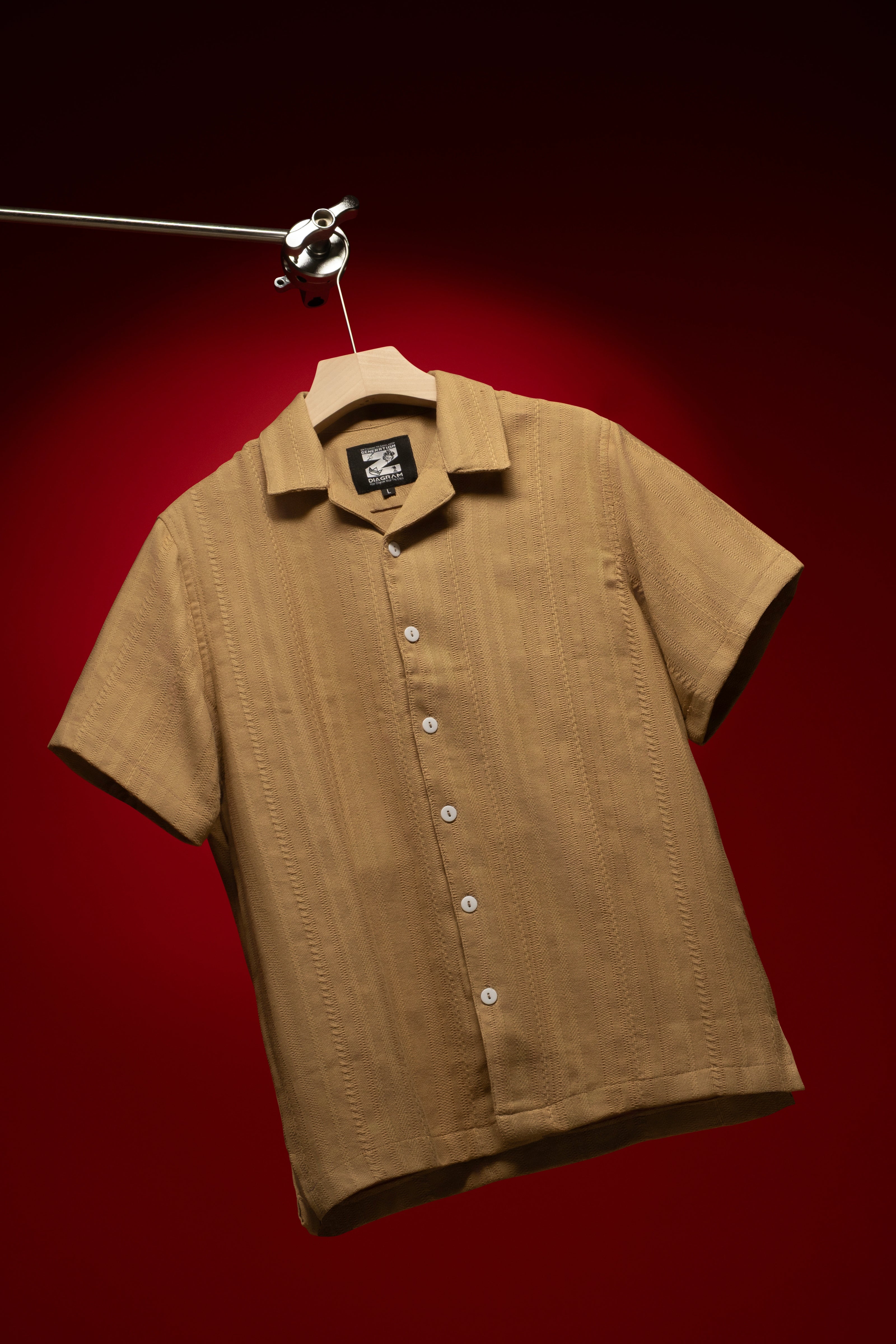 Men’s Textured Cotton Cuban Shirt | DSH-42