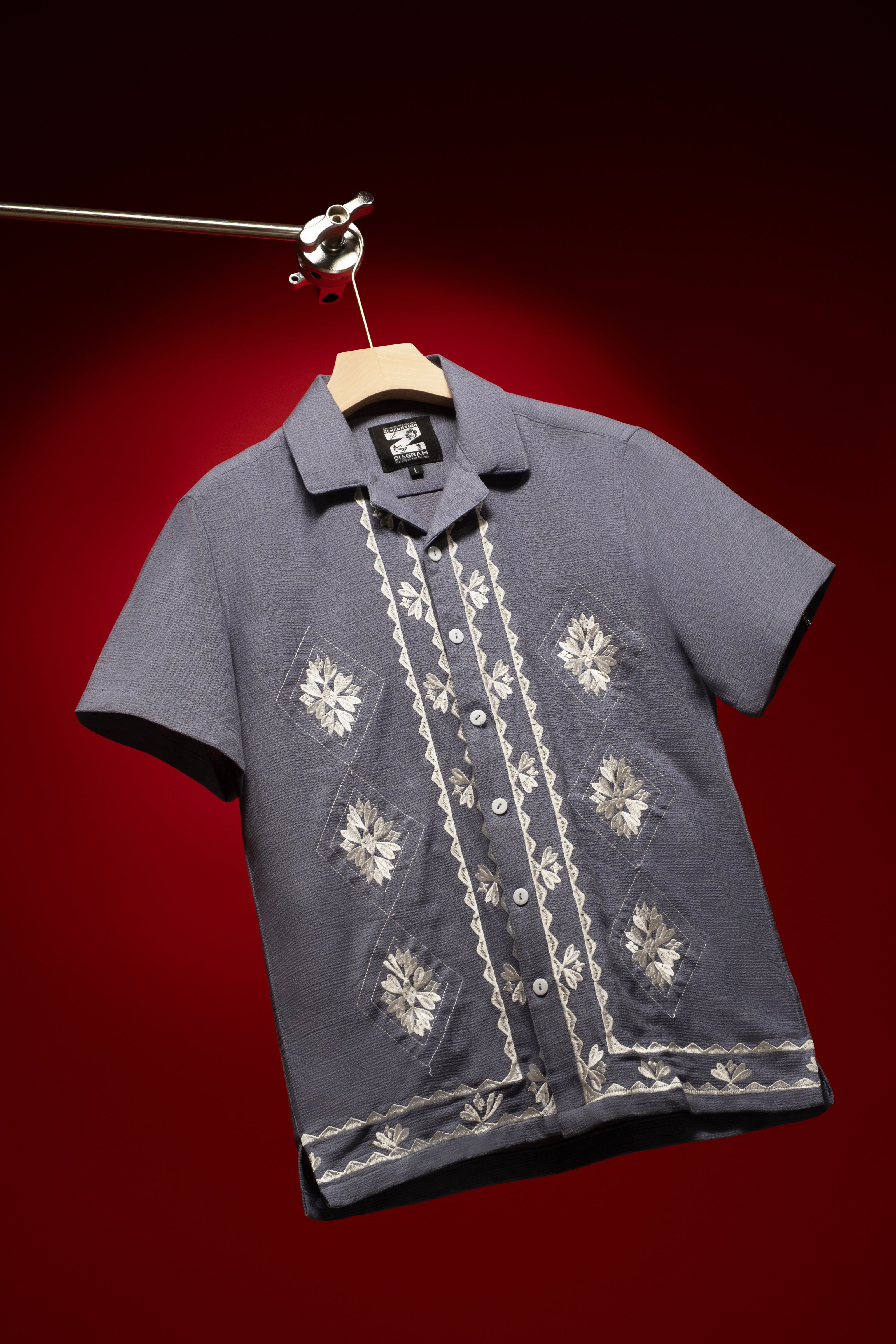 Men's Embroidered Cuban Shirt | DSH-43